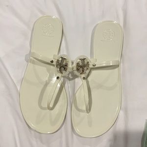 White Tory Burch Mini Miller Jelly Thong Sandal